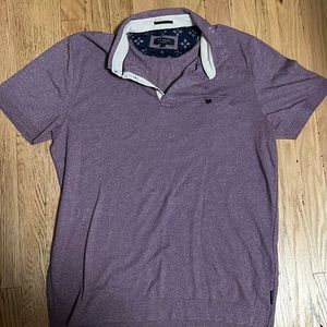 Ted Baker purple/grey heathered polo shirt shirt sleeve 5 / XL